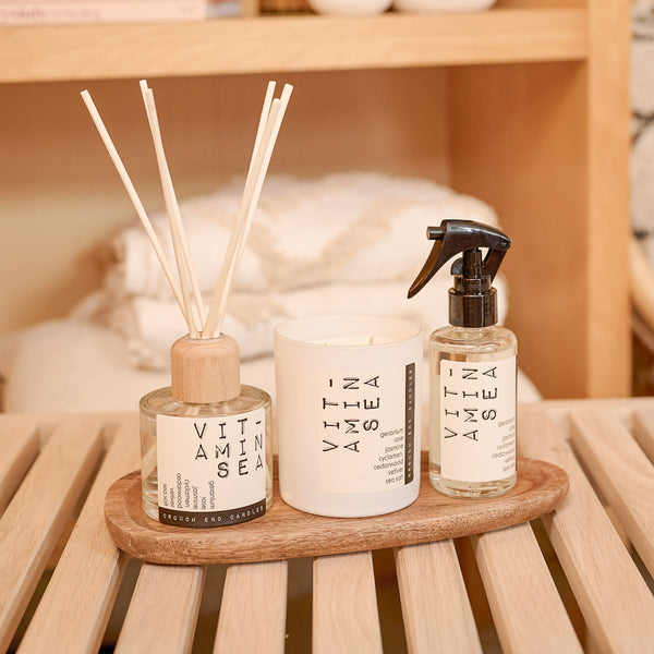 VITAMIN SEA  sea-salt,  geranium, rose, jasmine, cedar and vetiver candle