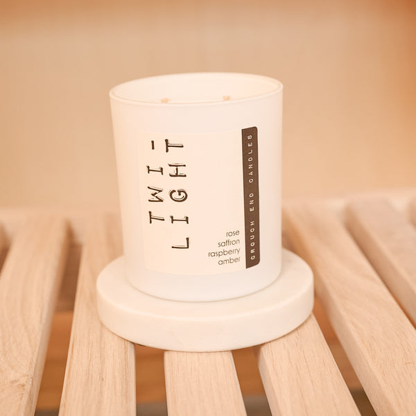 TWILIGHT rose, saffron, raspberry & amber candle