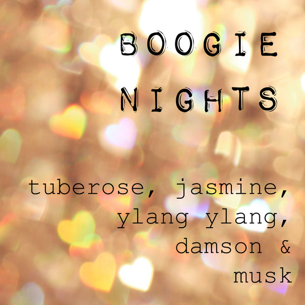 "BOOGIE NIGHTS " tuberose, jasmine, ylang ylang, damson & musk LARGE candle 220g 35+ hour burn time 