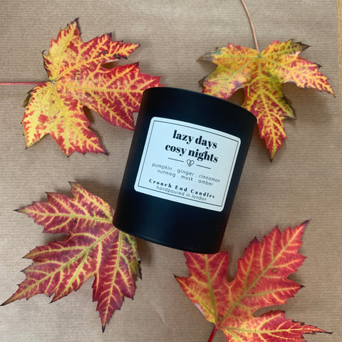 “LAZY DAYS - COSY NIGHTS”  Pumpkin, Ginger, Cinnamon, Nutmeg, amber & musk candles